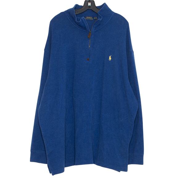 Polo Ralph Lauren 1/4 Zip Pullover Preppy Casual Classic Country Club Blue 2XLT - Picture 1 of 7
